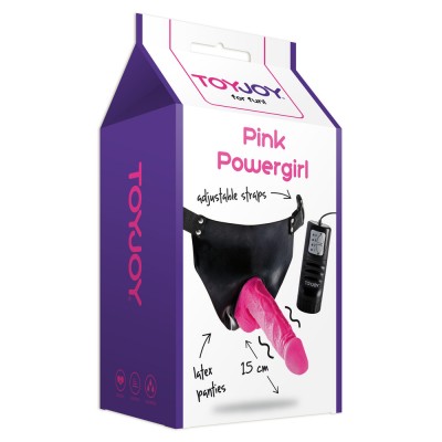 Toy Joy Pink Powergirl Strap On Vibrating Dong