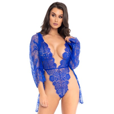 Leg Avenue Floral Lace Teddy and Robe