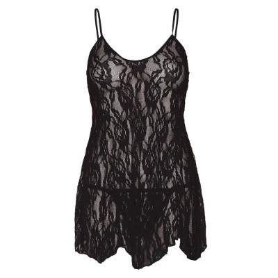 Leg Avenue Rose Lace Flair Chemise Black UK 14 to 18