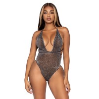 Leg Avenue Lurex and Rhinestone Teddy UK 8 to 14