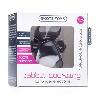 Shots Rabbit Vibrating Cockring Black